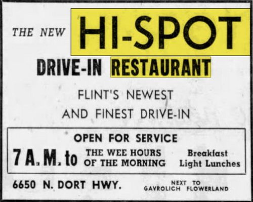 Hi-Spot Drive-In Restaurant - Sep 14 1955 Article